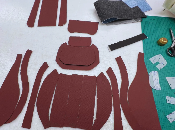 Pattern pieces laid out